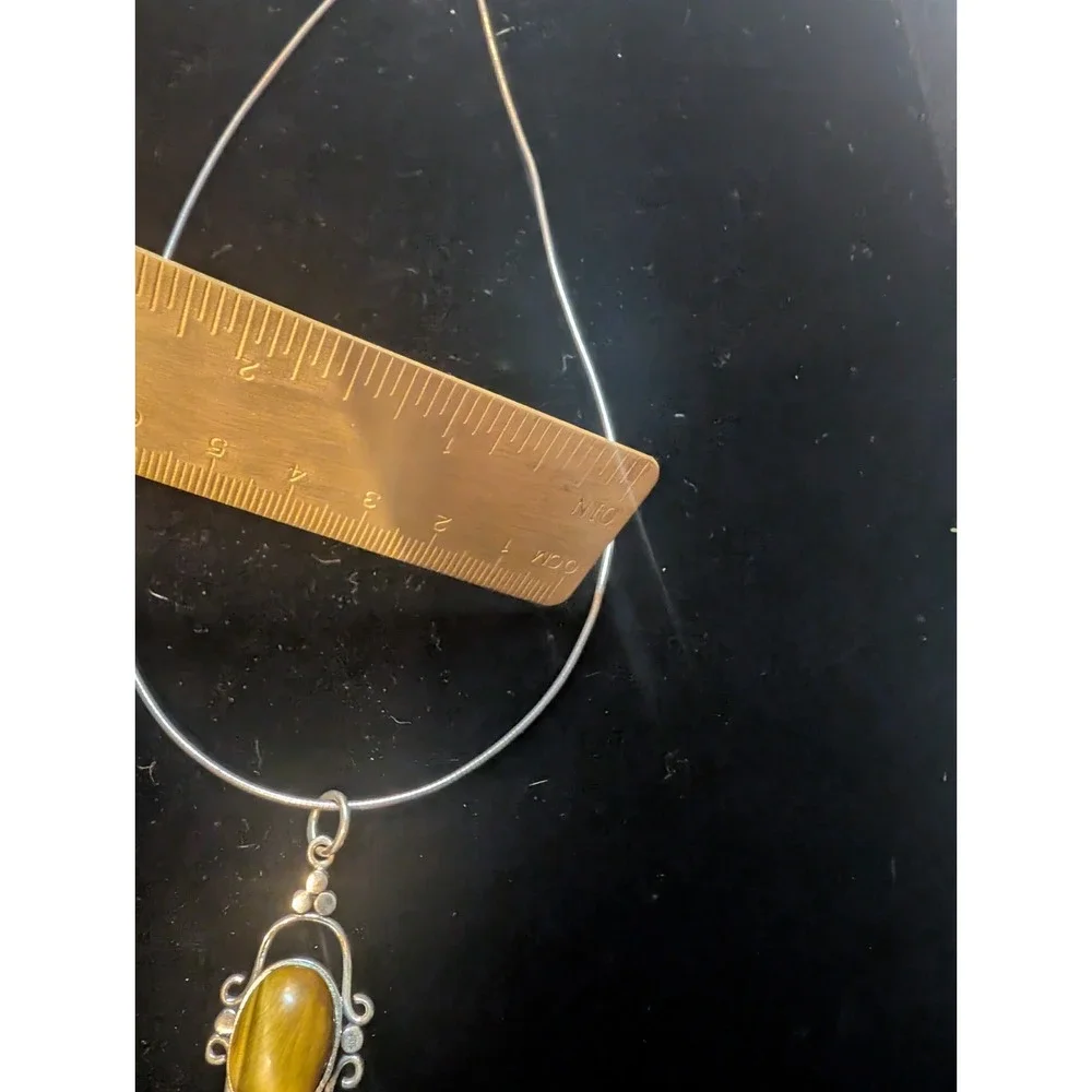 Sterling Silver Cabochon Tiger's Eye Necklace
